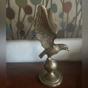 Vintage Brass Eagle on Globe